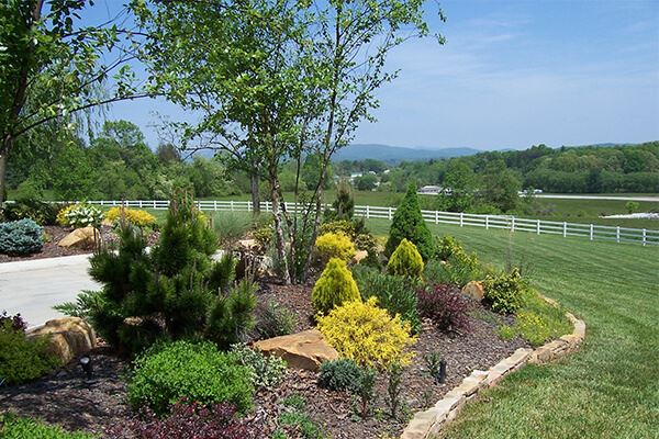 Backyard landscaping at Silver Ridge Recovery Center